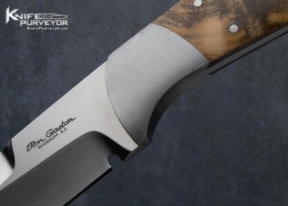 Ron Gaston Custom Knife Burl Wood Fighter - Image 2