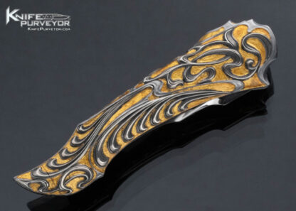 Alex Gev Custom Knife  Sole Authorship Engraved Folder with 24Kt Gold Inlays - Image 3