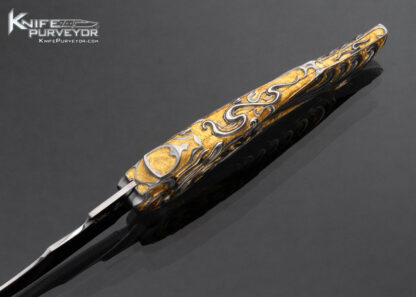 Alex Gev Custom Knife  Sole Authorship Engraved Folder with 24Kt Gold Inlays - Image 5