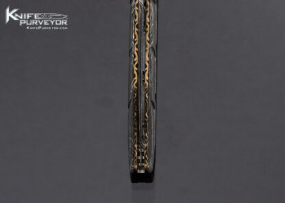 Don Hanson III Custom Knife Carved Sole Authorship Damascus Black Lip Tahitian Pearl Shell Window Frame Linerlock 16267