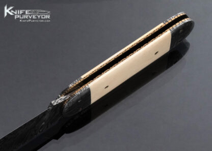 Don Hanson III Custom Knife Sole Authorship Damascus Sunfish Slipjoint Scrimshawed by Tina Hanson - Image 6