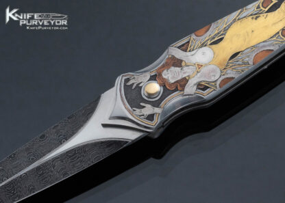 Matthew Lerch Custom Knife Jon Robyn Engraved Credit Card Automatic Linerlock - Image 2